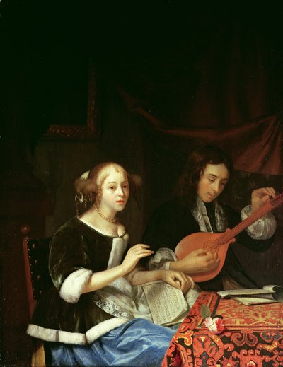 Un jeune couple faisant de la musique, vers 1665-70 - Godfried Schalcken